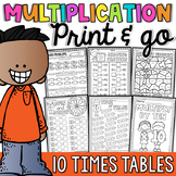 Multiplication Worksheets and Activities - 10 Times Tables