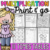 Multiplication Worksheets and Activities - 11 Times Tables