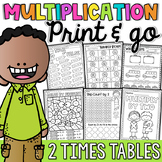 Multiplication Worksheets and Activities - 2 Times Tables