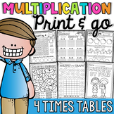 Multiplication Worksheets and Activities - 4 Times Tables
