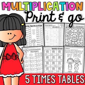 multiplication worksheets and activities 5 times tables by my teaching pal