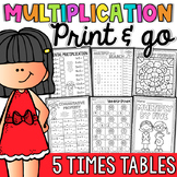 Multiplication Worksheets and Activities - 5 Times Tables