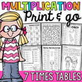 Multiplication Worksheets and Activities - 7 Times Tables