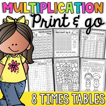 Preview of Multiplication Worksheets and Activities - 8 Times Tables