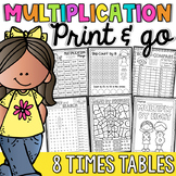 Multiplication Worksheets and Activities - 8 Times Tables