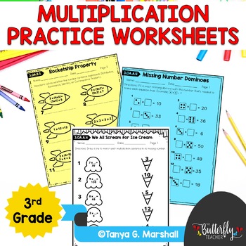 Preview of 3rd Grade Multiplication Practice Worksheets | Review Multiplication 3.OA.A.1