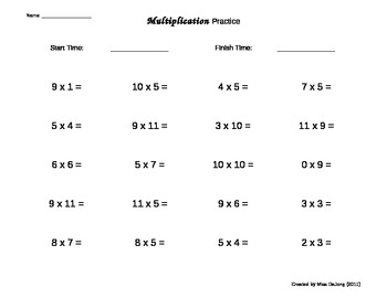 Preview of Multiplication Worksheets - self-generating (20 questions per page)