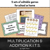 Multiplication & Addition KITs: Editable math fact practice games {bundle}