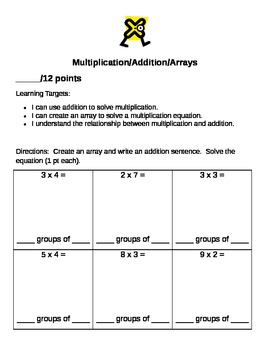 Preview of Multiplication and Arrays