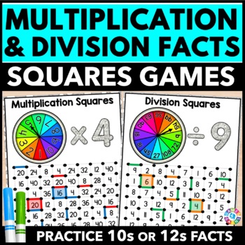 Preview of Multiplication and Division Facts Games Worksheets Fluency Practice Math Centers