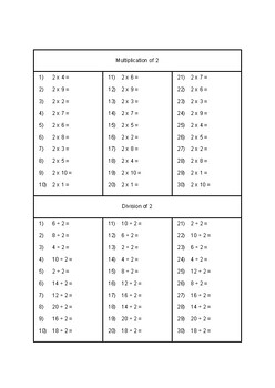 Multiplication and Division 2 - 10 Worksheets + Answer Key by Ulfah ...