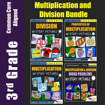 Preview of Problem Solving Multiplication & Division Review 3rd Grade Math Center Homework