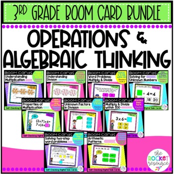 Preview of Multiplication and Division 3rd Grade OA BOOM Card BUNDLE