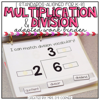 Preview of Multiplication and Division Adapted Work Binder®