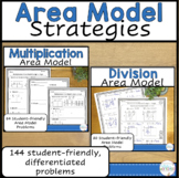 Multiplication and Division Area Model Worksheet Bundle