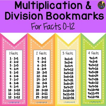 Preview of Multiplication and Division Bookmarks Bundle