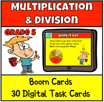 Preview of Multiplication and Division Boom Cards (Grade 5)