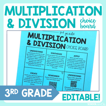 Preview of Multiplication and Division 3rd Grade Math Choice Board - Extension Activities