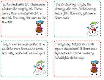 Multiplication and Division Christmas Word Problems by Summer Robertson