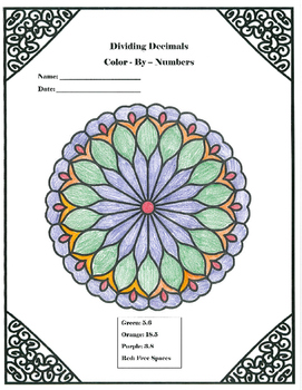 Preview of Multiplication and Division Color-By-Numbers with Decimals