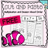 Multiplication and Division Cut and Paste Math Worksheets 