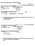 Multiplication and Division Equations Math Notes