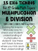 Multiplication and Division Exit Tickets - Set of 15 - for