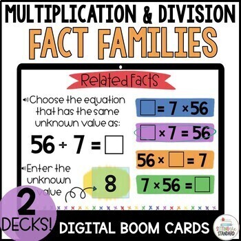 Preview of Fact Families Multiplication and Division Math Boom Cards