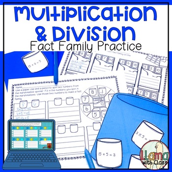 Preview of Fact Family Worksheets for Multiplication and Division  - Fact Fluency Practice