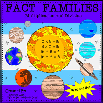 Preview of Multiplication and Division Fact Families: Space Style!