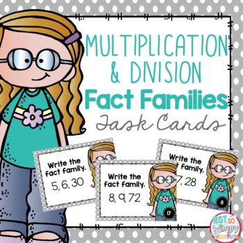 Preview of Multiplication and Division Fact Families Task Cards