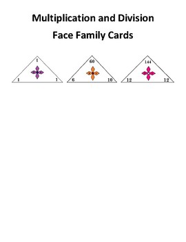Preview of Multiplication and Division Fact Family Cards