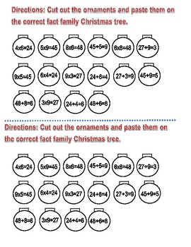 multiplication and division fact family christmas trees by suzanne g