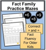 Multiplication and Division Fact Family Practice Mazes For