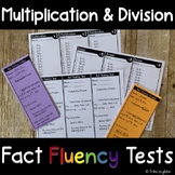Multiplication and Division Fact Fluency Tests