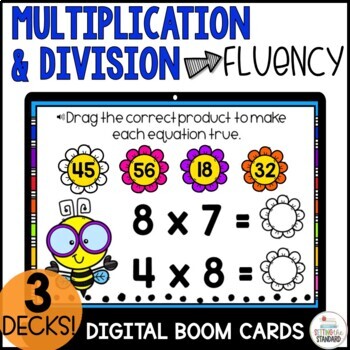 Preview of Basic Multiplication and Division Fact Practice & Review Boom Cards