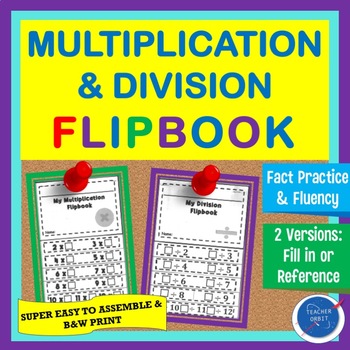 Preview of Multiplication and Division Facts Flipbook 0-12, Times Tables, Reference & Fill