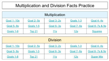 Preview of Multiplication and Division Facts Practice (Games, Center, Small Group)