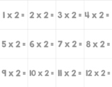 Multiplication and Division Flash Cards 2's - 10's