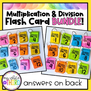 Preview of Multiplication and Division Flash Cards || BUNDLE