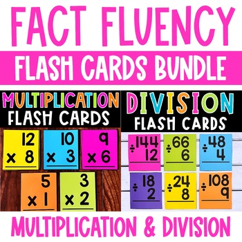 Preview of Multiplication and Division Flash Cards Math Fact Fluency Bundle