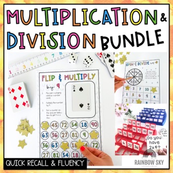 Preview of Multiplication and Division Fluency BUNDLE | Grade 3-4 Math centres