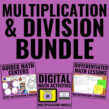 Preview of Multiplication and Division Lessons and Centers Bundle for Guided Math Groups