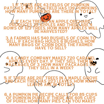 Preview of Multiplication and Division Halloween Word Problems