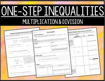 Preview of One-Step Multiplication & Division Inequalities Notes & Leveled Classwork (6.9C)