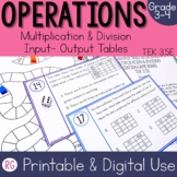 Multiplication and Division Input Output Tables Worksheet 