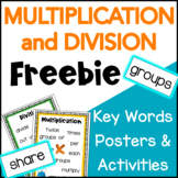 Free Multiplication & Division Math Key Words Posters for 