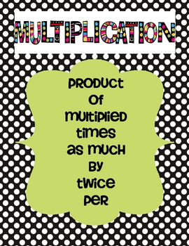 Multiplication Division Key Words Worksheets Teaching Resources Tpt