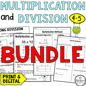 Preview of Multiplication and Division - Lattice - Area Model - Partial Quotients