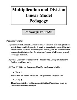 Preview of Multiplication and Division Linear Model Pedagogy - (FREE)